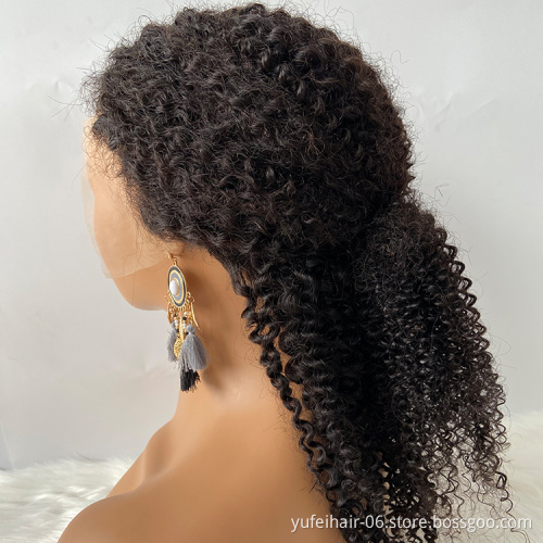 Wholesale Factory Price Raw Unprocessed Remy Hair Swiss Lace Frontal Wigs Virgin Human Hair Peruvian Curly Full Lace Wig